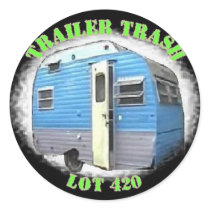 Trailer Trash Lot 420 Circular Button Logo Stickers