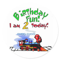 Train 2nd Birthday Tshirts and Gifts Sticker