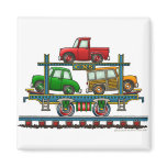 Train Auto Carrier Car Railroad Magnets
