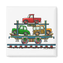 Train Auto Carrier Car Railroad Magnets