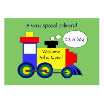 Train Birth Announcement Card