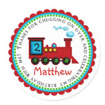 Train Birthday Stickers