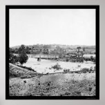 Train Bridge and Iron Works near Richmond, VA 1865 Print