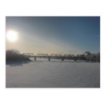 Train Bridge at Sunrise Postcard