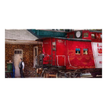 Train - Caboose - End of the line Photo Card Template
