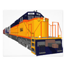 Train Engine: Classic Colour Scheme: Personalized Invitations