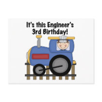 Train Engineer 3rd Birthday Tshirts and Gifts Postcards