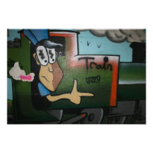 Train graffiti art photo