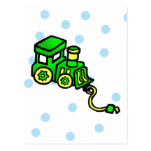 Train Green Postcard