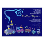Train Jewish Baby Naming Invitation Hebrew Boy