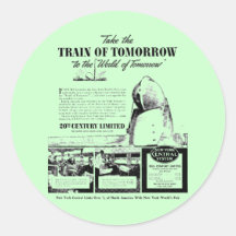 Train Of Tomorrow - New York Central Railroad Round Stickers