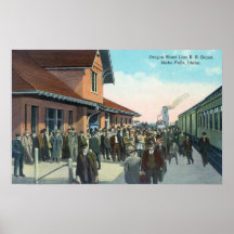 Train Passengers De-Boarding Posters