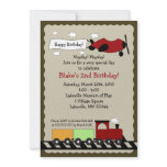 Train & Plane 5x7 cute boy birthday invitation