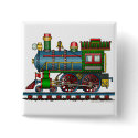 Train Steam Engine Choo Choo Pins buttons