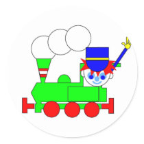 Train Round Stickers