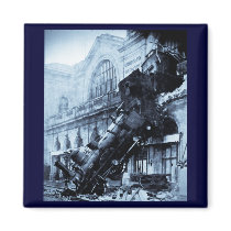 Train Wreck at Montparnasse , 22 October 1895 Fridge Magnets