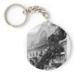 Train Wreck at Montparnasse, railroad disaster Key Chain