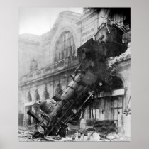 Train Wreck at Montparnasse Station in Paris 1895 Posters