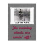 Training Wheels Funny Retro Graduation postcards