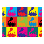 Trains Pop Art Postcard