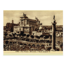 Trajan's forum and Memorial Vittorio Emanuele II Postcard