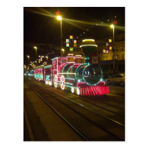 Tram Train - Blackpool Illuminations Postcard