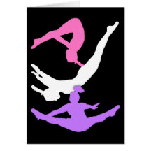 Trampoline gymanst greeting card