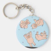Trampoline Pigs Key Chains