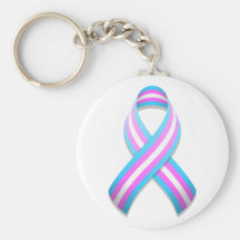 Trans Awareness Ribbon Keychain