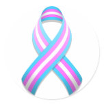 Trans Awareness Ribbon Round Sticker
