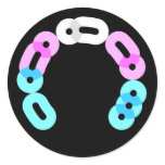Trans Morse Code Arc Round Sticker