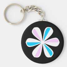 Trans pride florette keychain