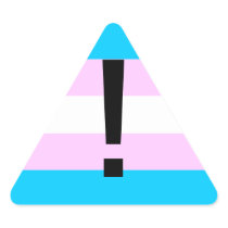 Trans Pride stickers - triangle, warning