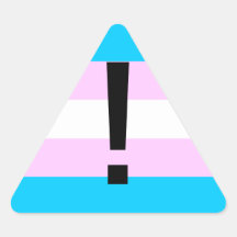Trans Pride stickers - triangle, warning
