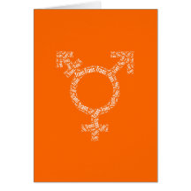 TRANS SYMBOL PATTERN WHITE -.png Greeting Cards