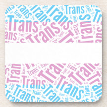 TRANS WORD PATTERN FLAG COASTER