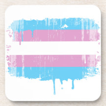 Transexual Pride Colors distressed Beverage Coaster
