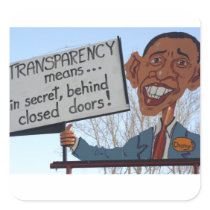 Transparency  means  secret behind closed doors sticker