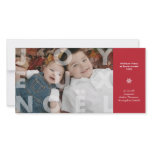 Transparent Joyeux Noel in Red Photo Card photo cards