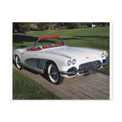 Transportation 077,classic cars,corvette,a classic post cards by GeorgeBrulin