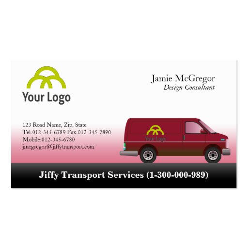 Transportation Red Van Business Cards Zazzle