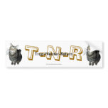 "Trap, Neuter, Return" tabby cat bumper sticker bumper stickers