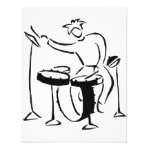 Trap set drummer abstract bw sketch design personalized announcements
