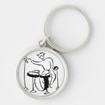 Trap set drummer abstract bw sketch design key chain