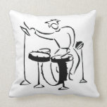 Trap set drummer abstract bw sketch design throw pillow