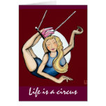 Trapeze artist greeting card
