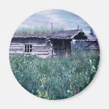 Trapper Cabin Along the Banks of the Coleen River Refrigerator Magnet