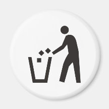 Trash Can Sign Refrigerator Magnets