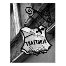 Trattoria Sign Postcard