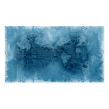 Travel Business Card Antique World Map Globe blu2